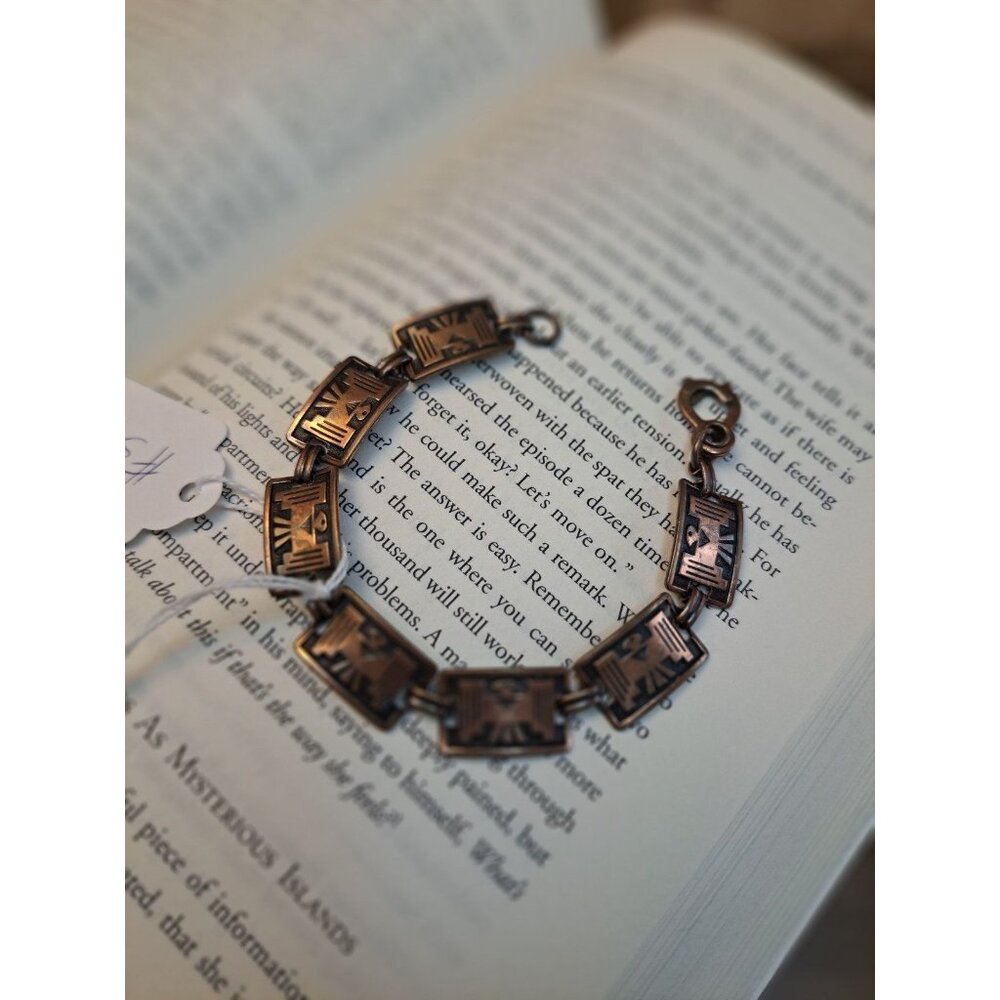 Vintage copper bracelet native eagle